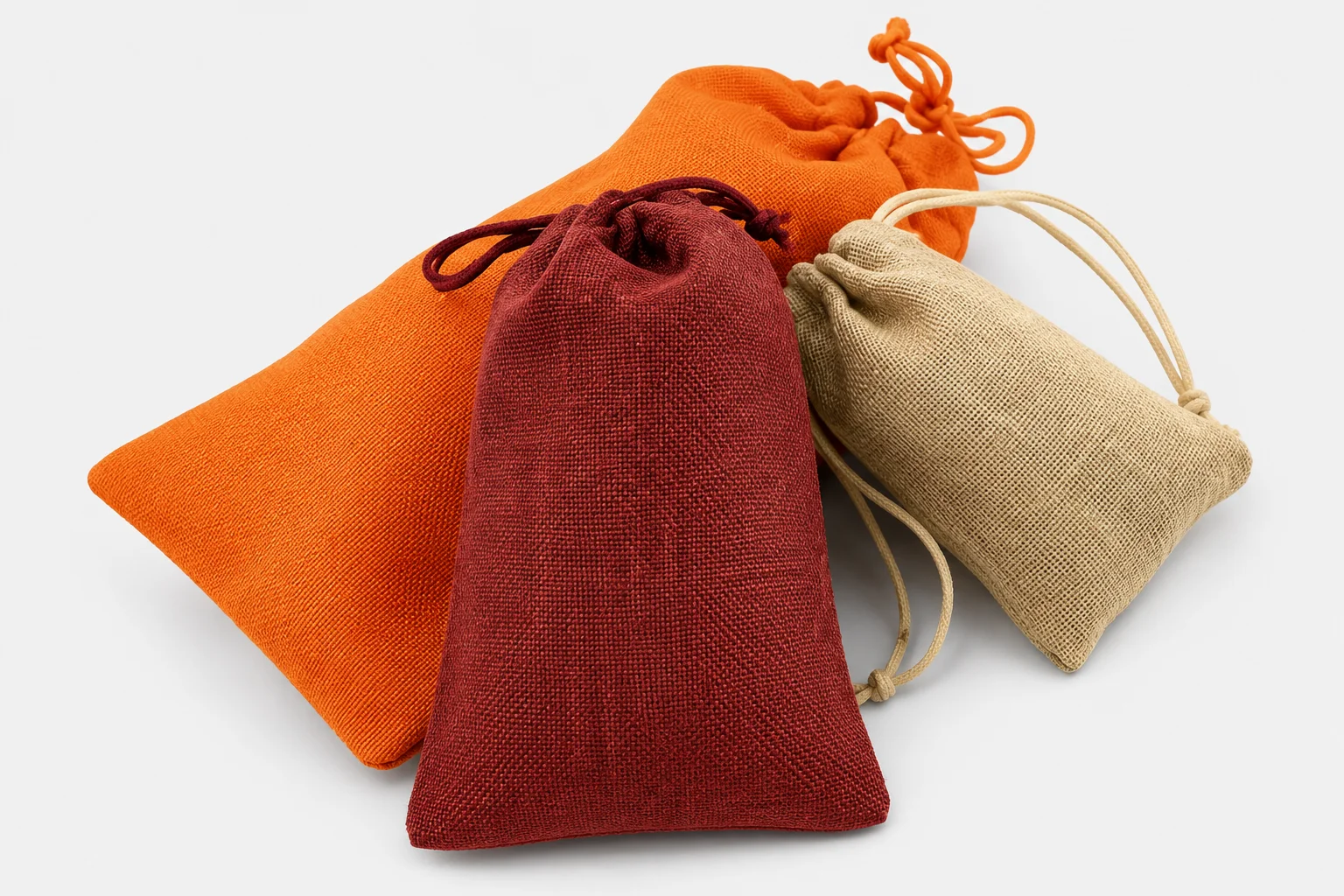Natural Jute Gift Pouches with Matching Drawstring